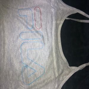 Grey custom fila crop top